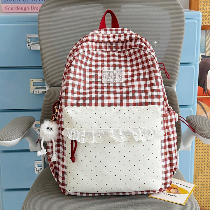 Cute Checkered Pattern Backpack Stornfield
