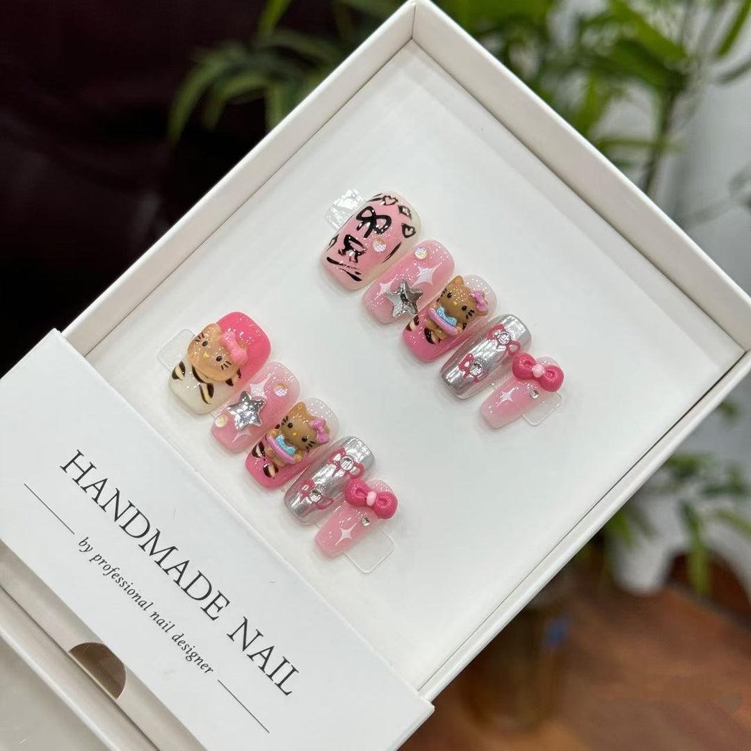 Handmade Character Press-On Nail Art Set