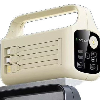 Portable solar power bank with integrated LED display and ergonomic carrying handle Stornfield