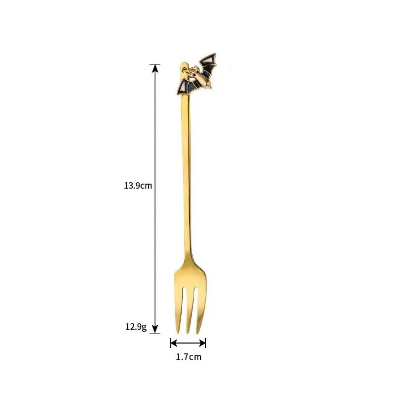 Long Bar Spoon Cocktail Stirring Spoon made of Stainless Steel with Halloween Ghost Design