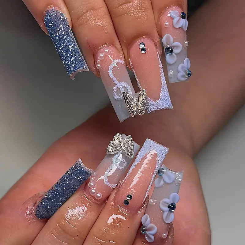 Decorative 3D Floral Press-On Nail Art Stornfield