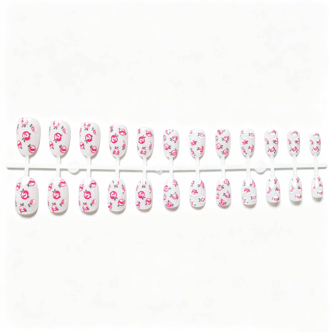 Floral Rose Design Nail Art