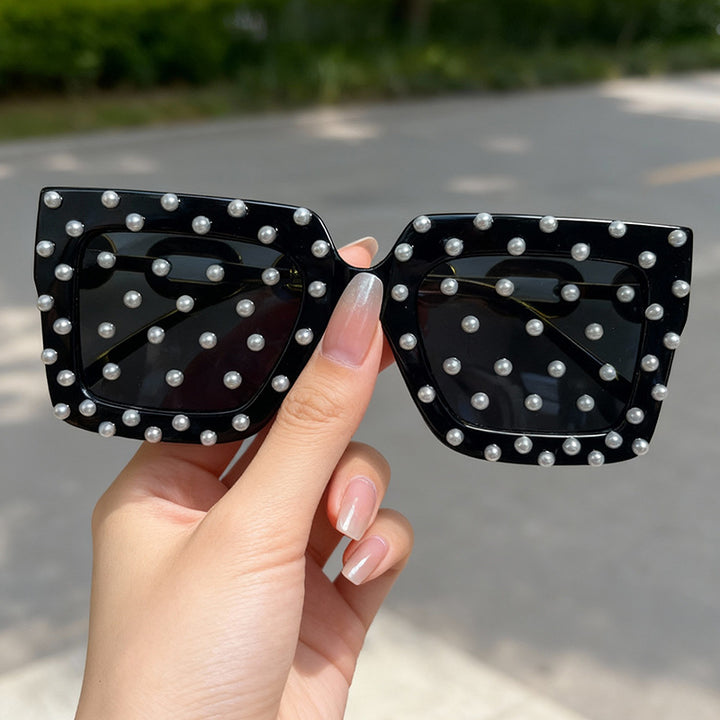 Decorative Pearl-Embellished Cat Eye Sunglasses Stornfield