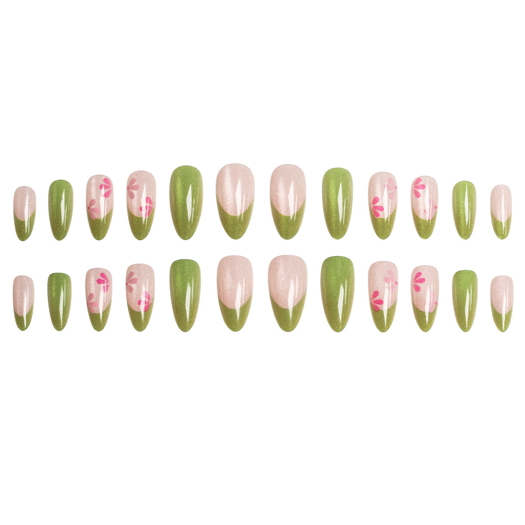 Artistic Floral Press-On Nail Design