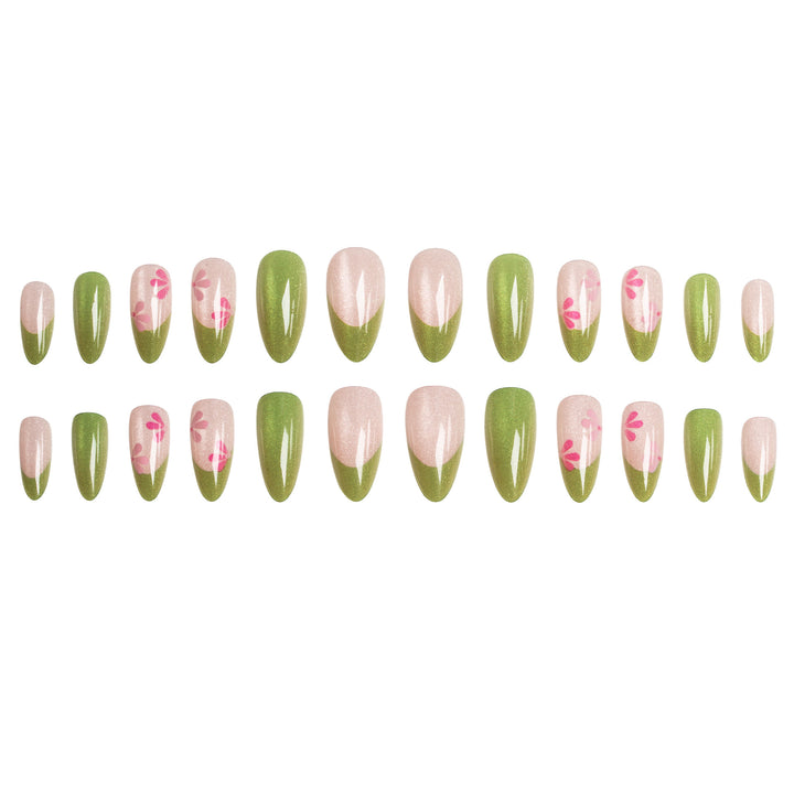 Artistic Floral Press-On Nail Design