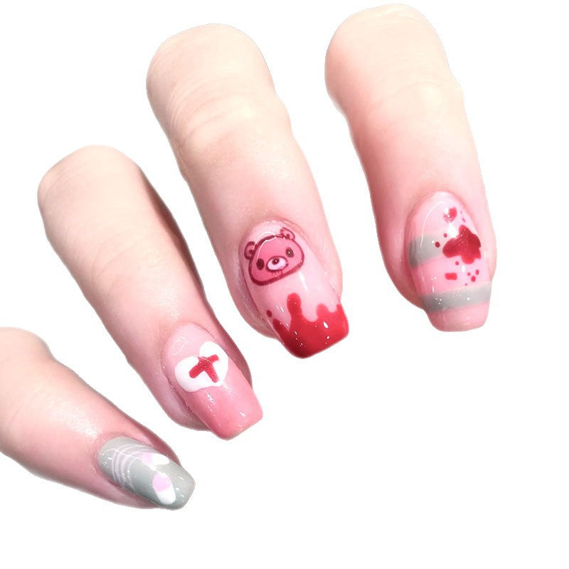 Whimsical Character-Themed Press-On Nail Art Set Stornfield
