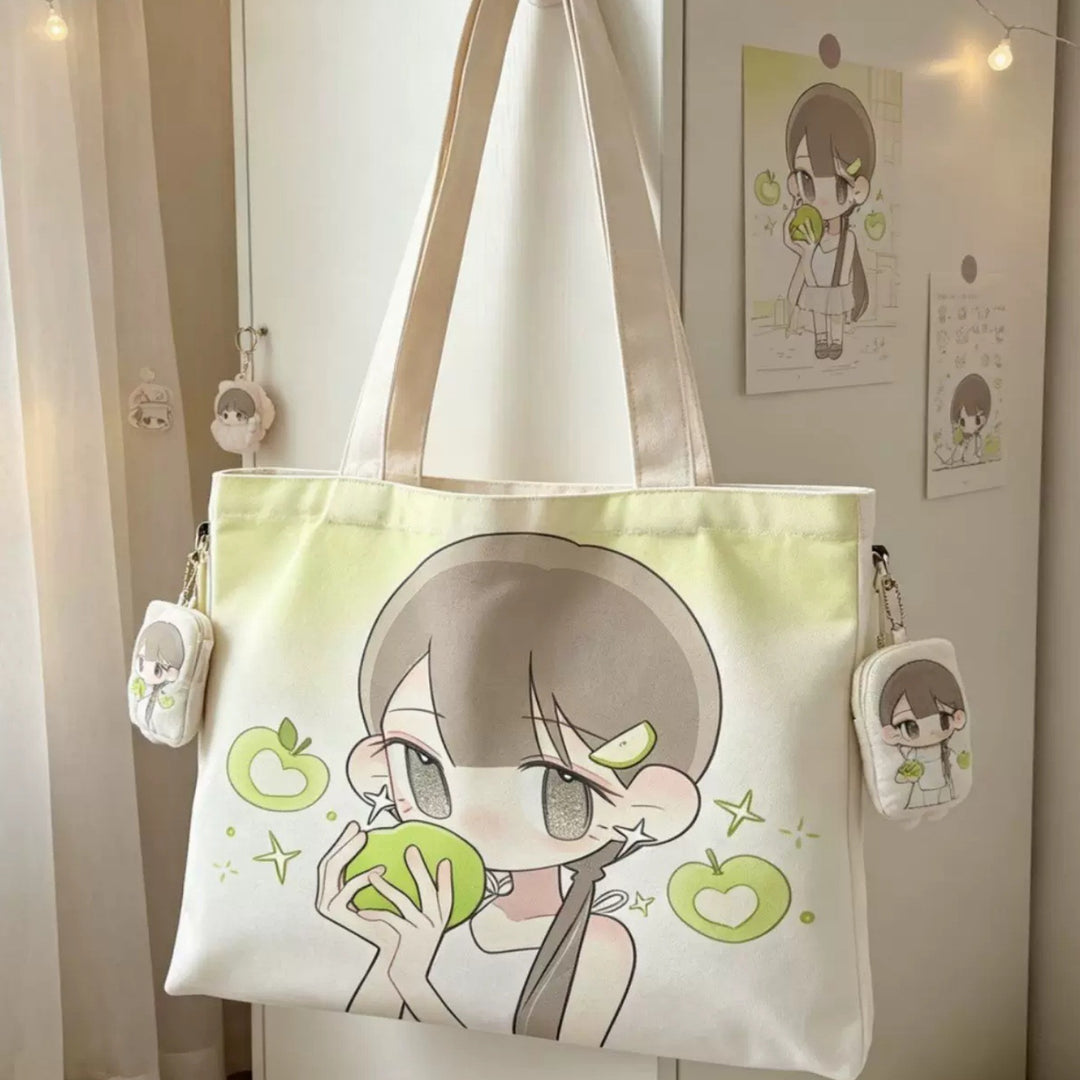 Artistic Illustrated Canvas Tote Bag
