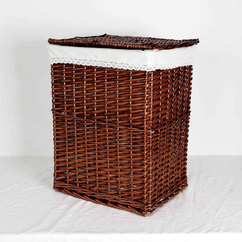 Women's laundry basket with decorative fabric cover and practical lid Stornfield
