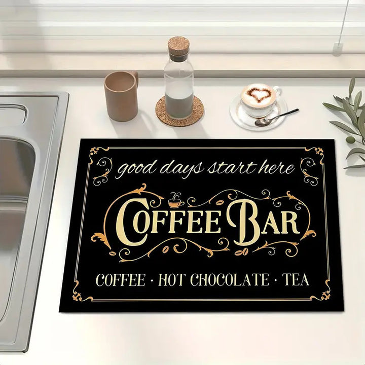 Coffee-Themed Kitchen Anti-Fatigue Mat