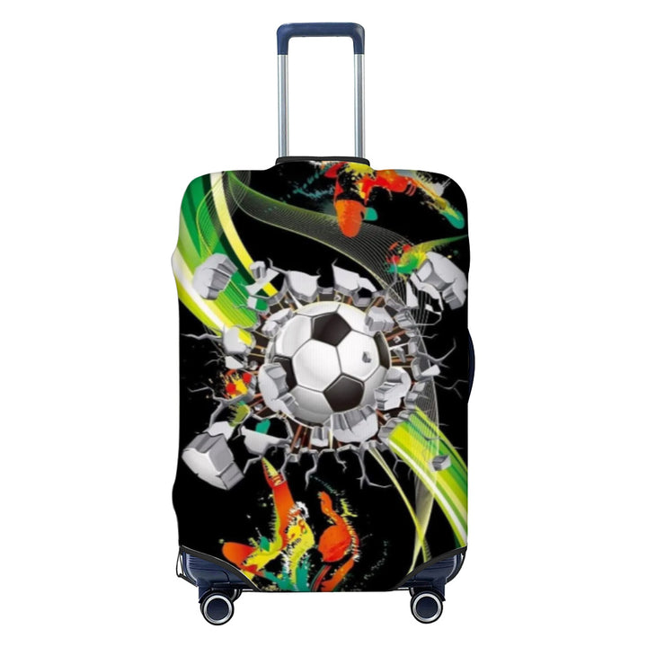 Unisex nan elastic luggage cover with geometric design, stretchable polyester-spandex fabric, zipper opening and non-slip inner securement for trolley Stornfield