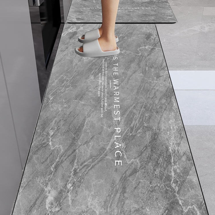 Marble-Printed Kitchen Floor Mat