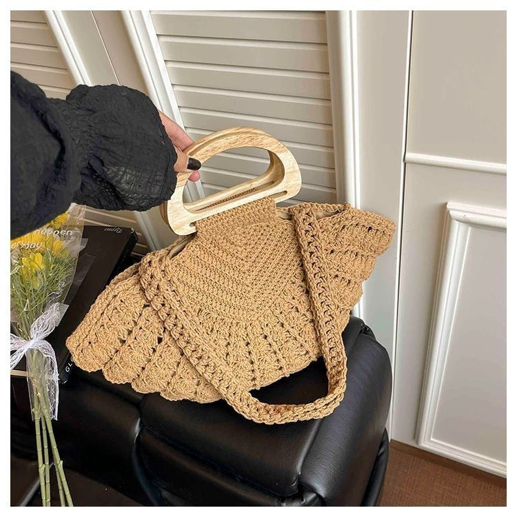Handbag with Unique Wooden Handle Design Stornfield