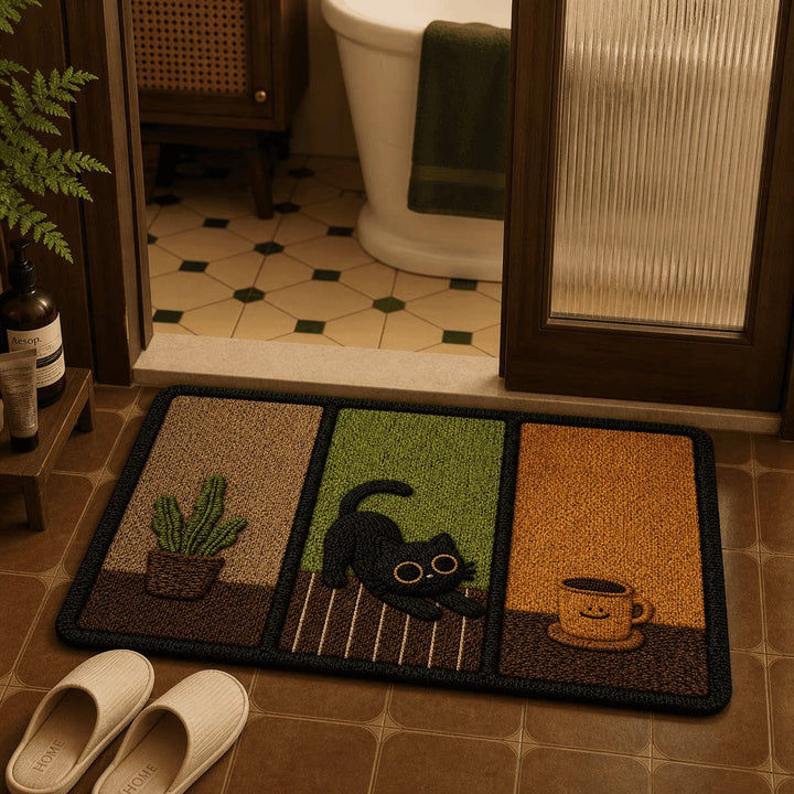 Cozy Cat-Themed Bathroom Rug