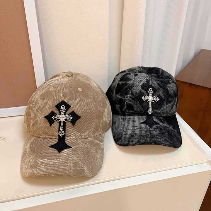 Men's Velvet Embroidered Cross Baseball Cap Stornfield