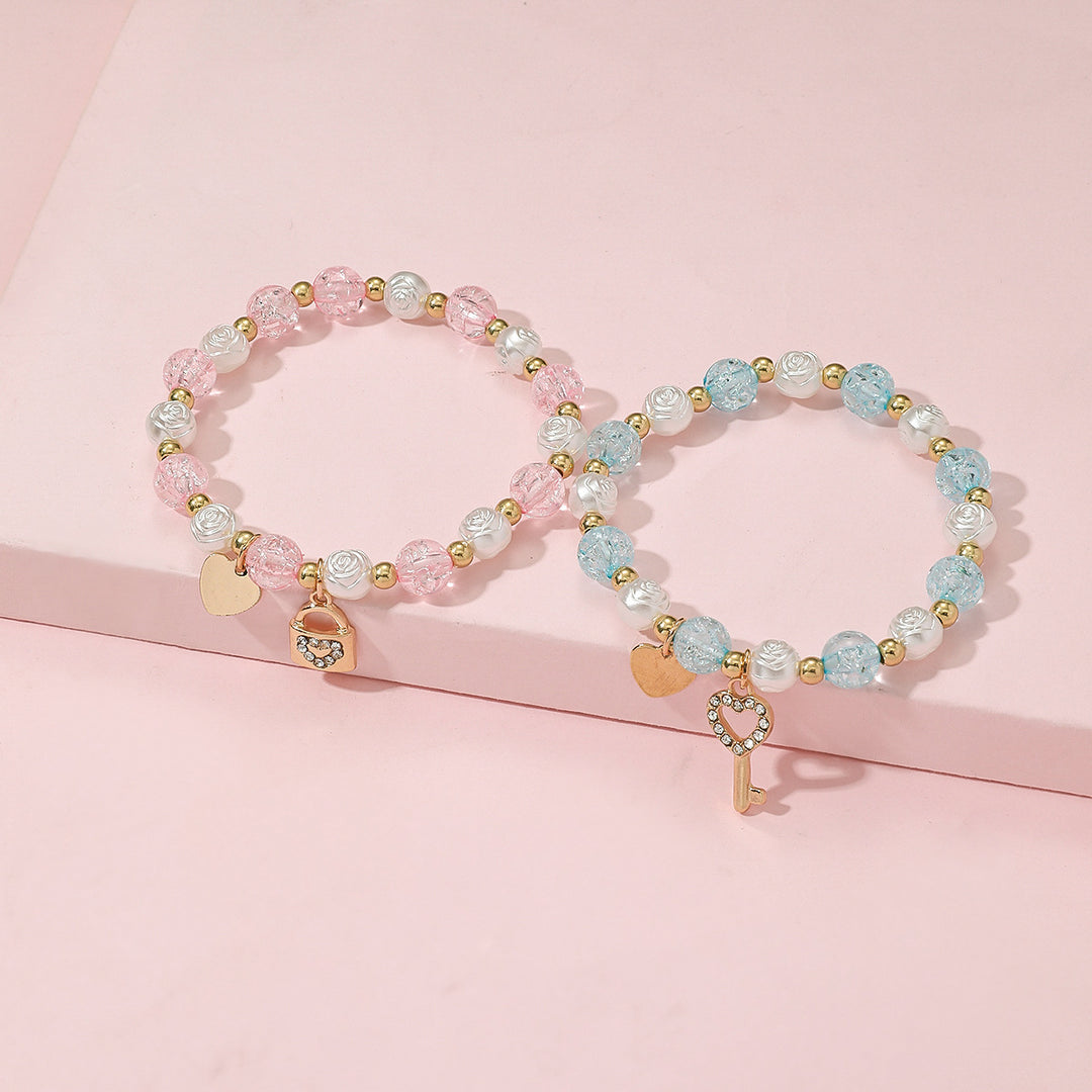 Playful bracelet set with heart and key design Stornfield