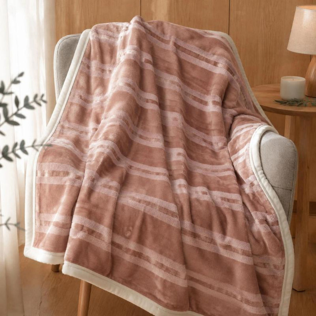 Textured Reversible Fleece Throw Blanket Stornfield