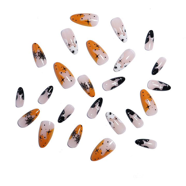 Artistic Halloween-Themed Press-On Nail Set Stornfield