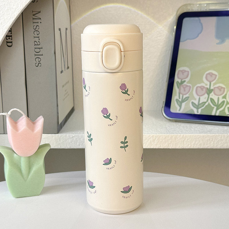 Women Insulated Water Bottle with Elegant Flower Design Stornfield