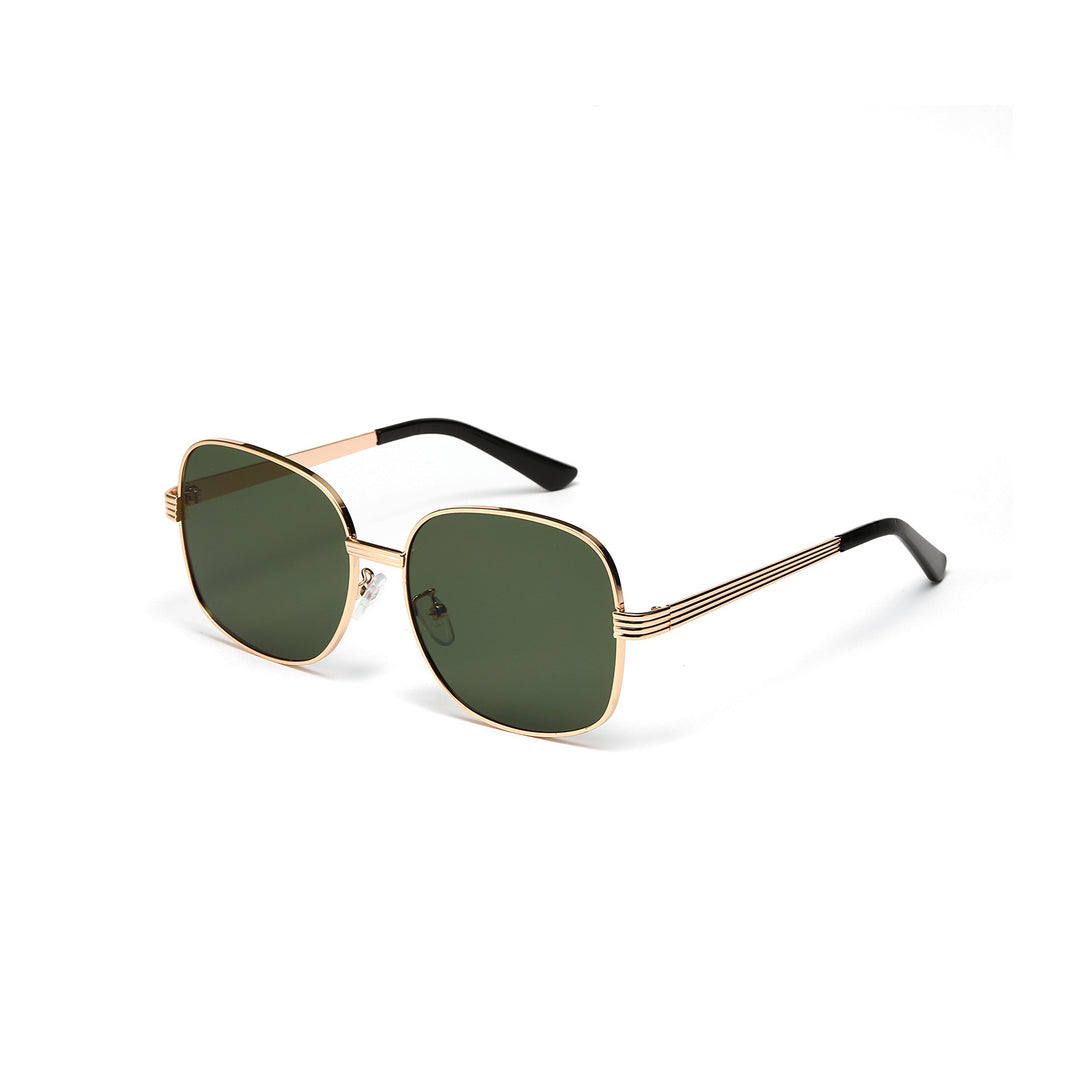 Ladies fashionable angular sunglasses with luxurious golden frame Stornfield