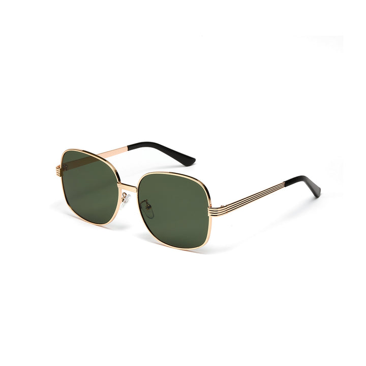 Ladies fashionable angular sunglasses with luxurious golden frame Stornfield
