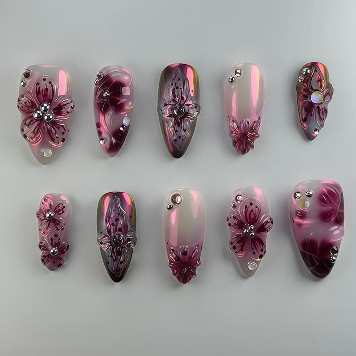 Floral 3D Press-On Nail Set Stornfield