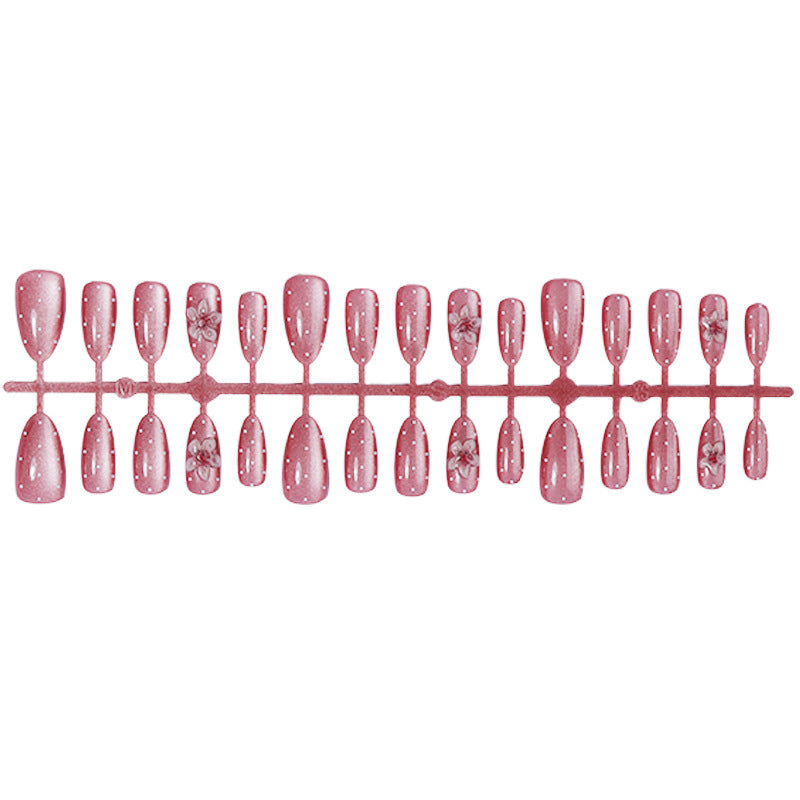 Glamorous artificial nail set with sparkling accents and 3D flowers Stornfield