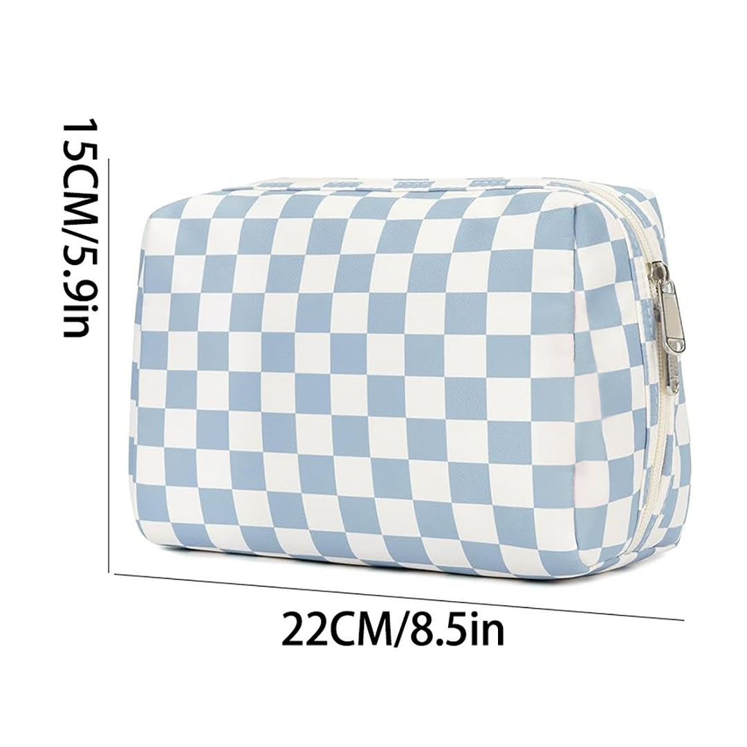 Stylish cosmetic bag with checked pattern Stornfield
