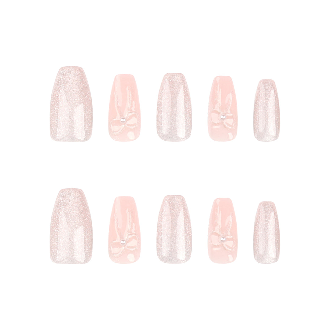 Artistic acrylic nails with glittering ombre design Stornfield