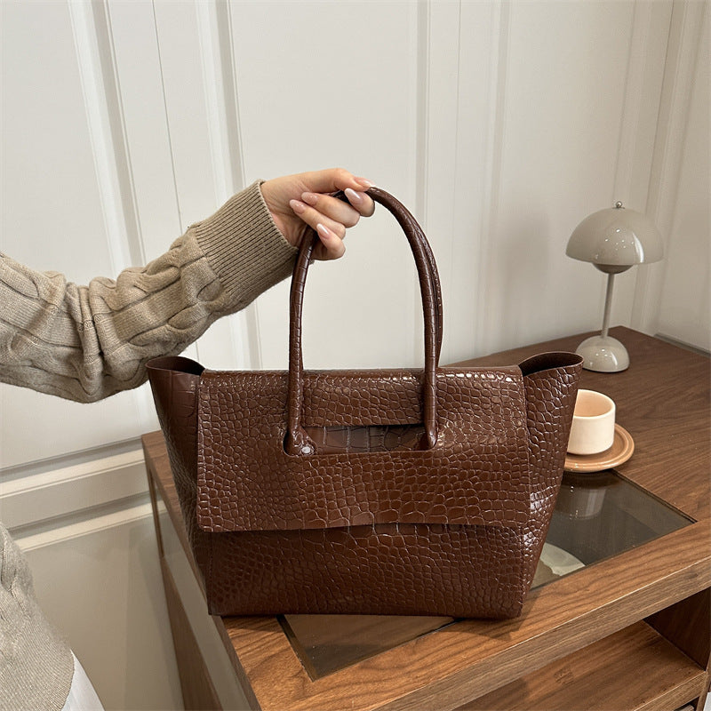 WoCrocodile Textured Structured Handbag Stornfield