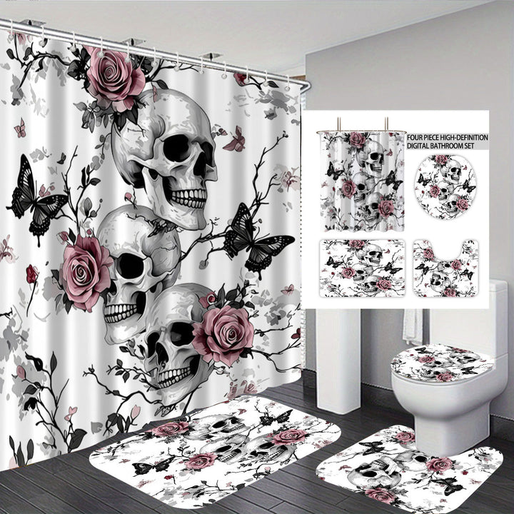 Artistic Skull and Floral Themed Bathroom Set Stornfield