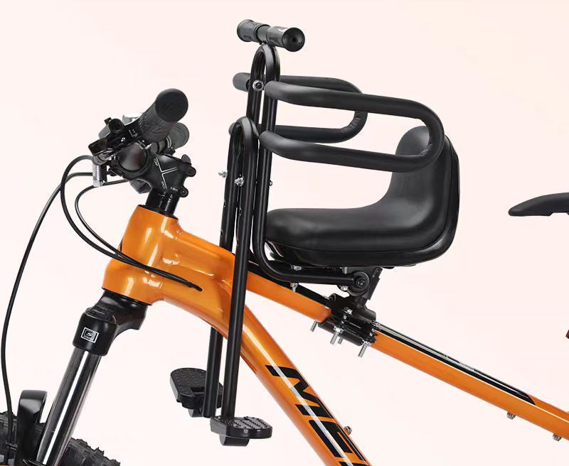 front-mounted child bike seat with adjustable footrests padded safety rails Stornfield