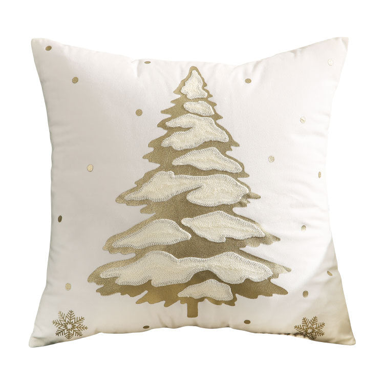 Decorative Holiday Throw Pillow with Deer Silhouette