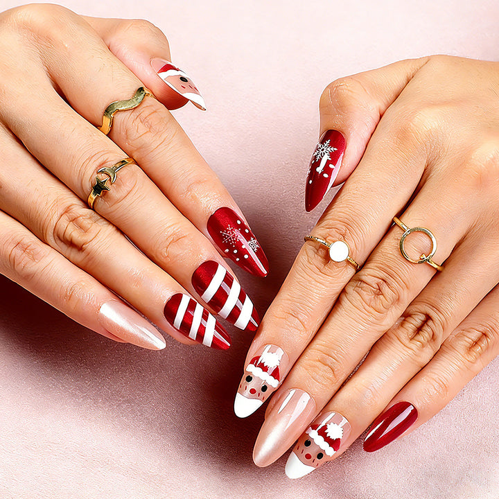 Artificial nails with festive Christmas design Stornfield
