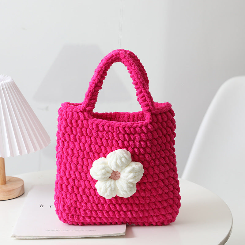 Handcrafted cotton bag with floral application Stornfield