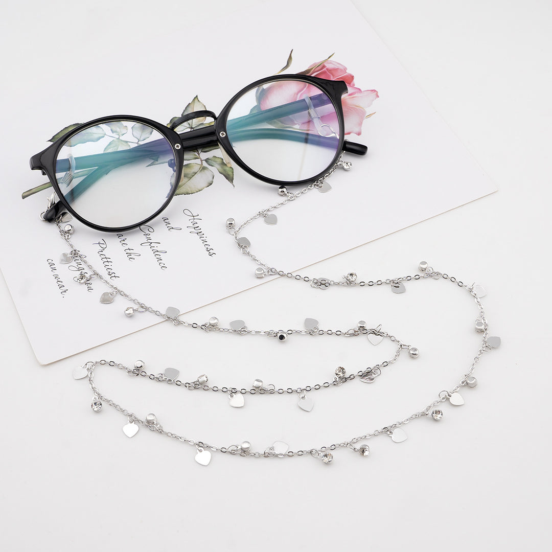 Heart-Shaped Crystal Eyewear Chain Stornfield