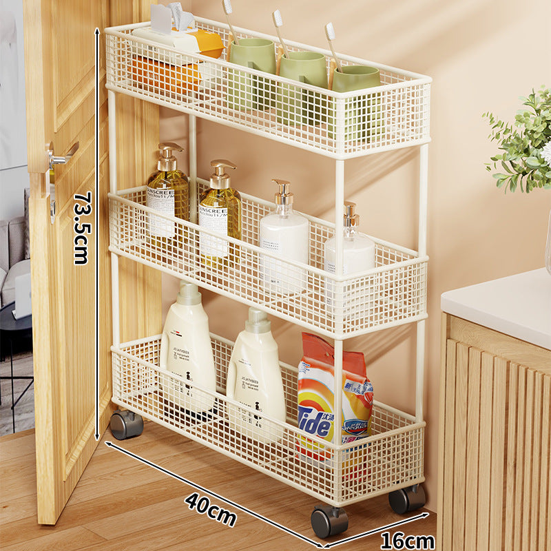 Slim Narrow Pull-Out Mesh Storage Organizer for Cabinet and Door Gap