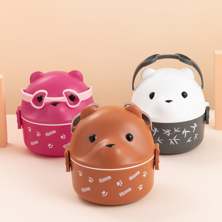 Cute Bear-Themed Stackable Lunch Box