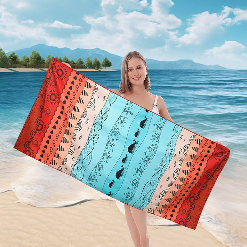 Ladies beach towel with maritime stripe pattern Stornfield