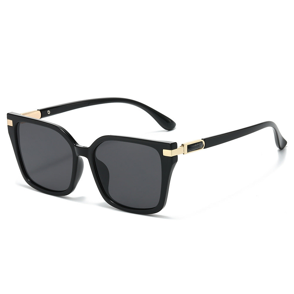 Oversized Square Frame Sunglasses with Gold Accents Stornfield