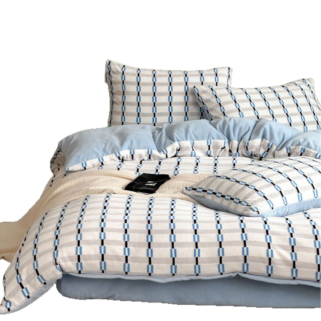 Brushed Cotton Checked Duvet Cover and Pillowcase Set