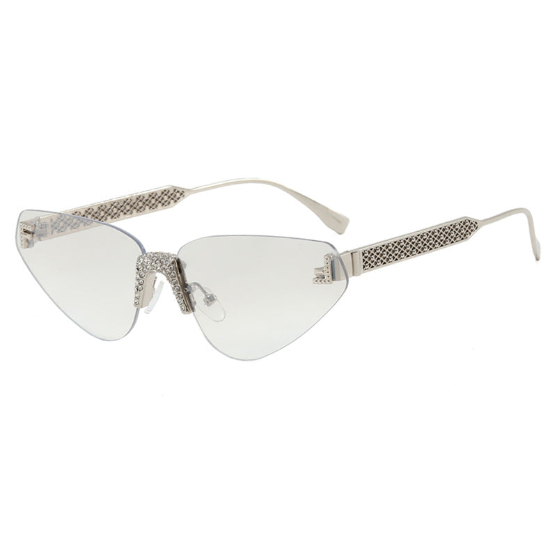 Women Designer Cat Eye Sunglasses with Sparkling Rhinestone Embellishment Stornfield
