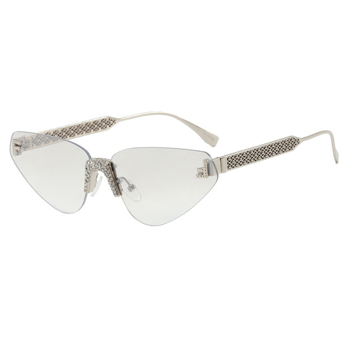 Women Designer Cat Eye Sunglasses with Sparkling Rhinestone Embellishment Stornfield