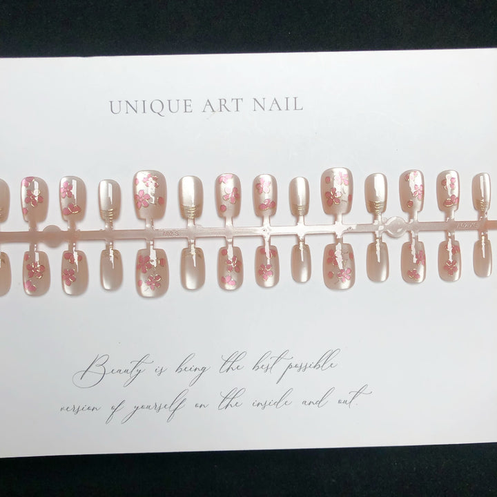 Premium Floral-Design Press-On Nail Set