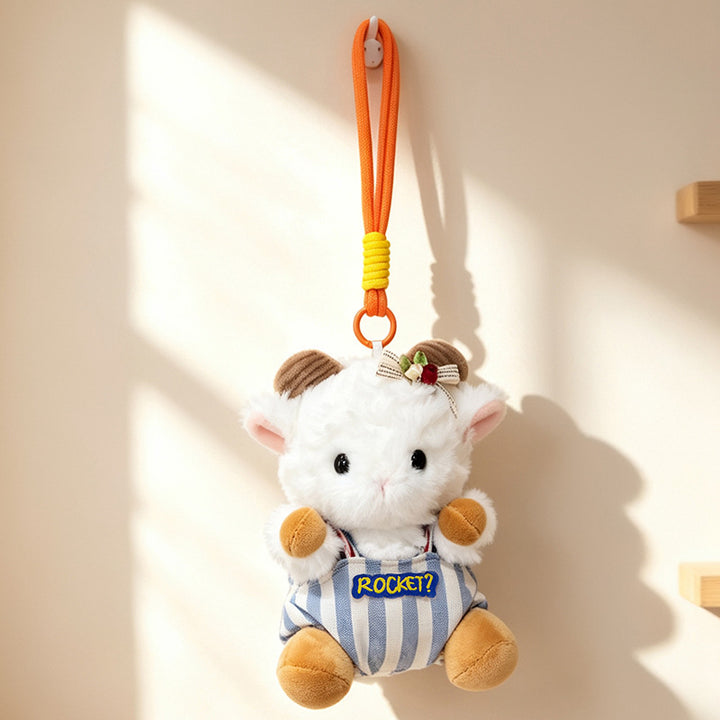Plush Ram Doll Bag Charm Hanging Keychain with Dress and Loop Strap Stornfield