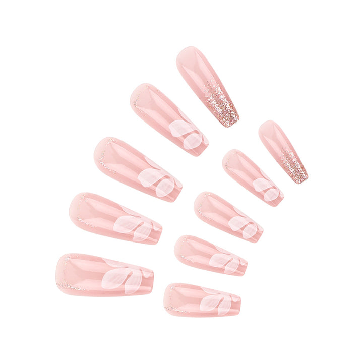 Glittery Elegant Floral Press-On Nails Stornfield