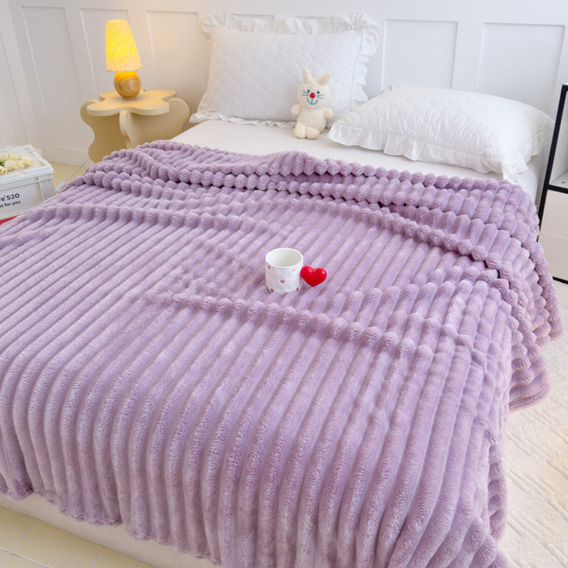 Women High-pile Cozy Blanket with Wave Pattern Stornfield