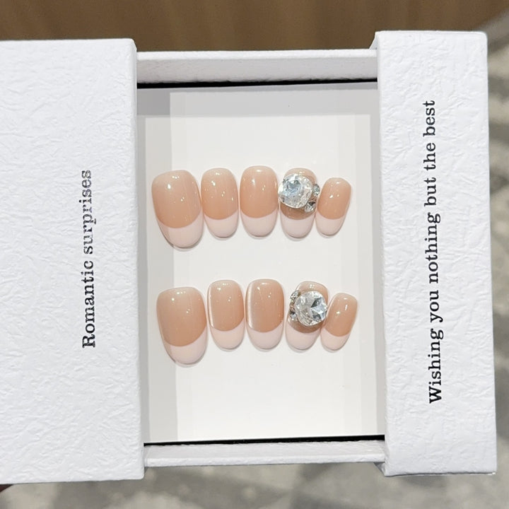 Artificial nail tips with elegant rhinestone accents Stornfield