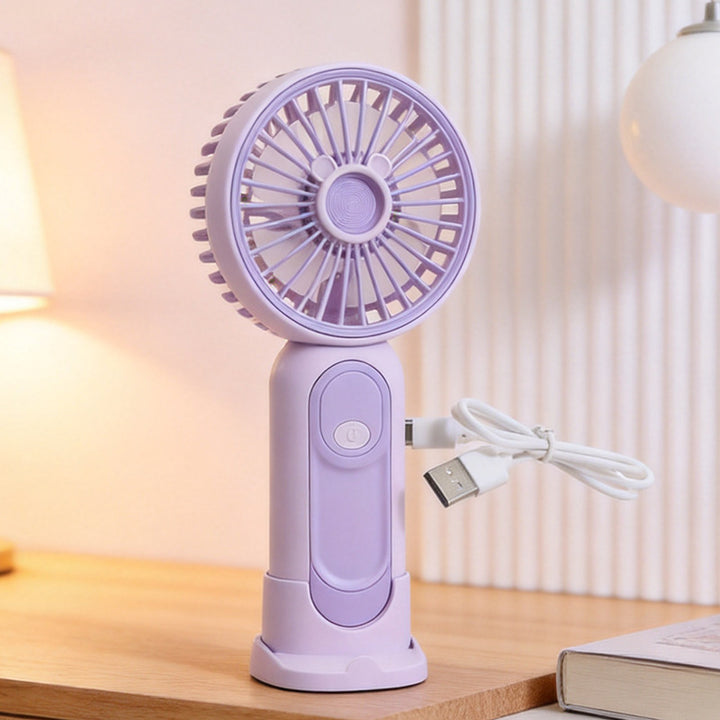 Unisex compact USB handheld fan with removable stand and quiet motor Stornfield
