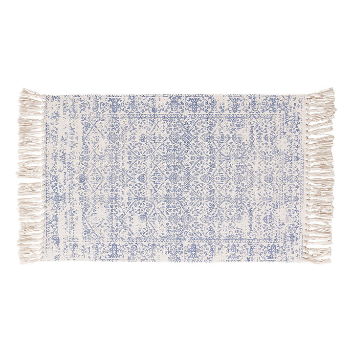 Woven vintage rug runner with fringes and oriental used look Stornfield