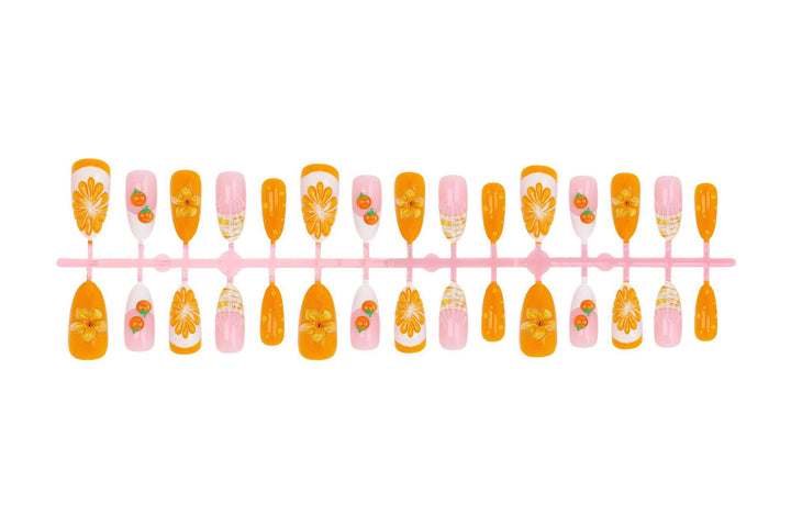 Acrylic nail set with fruity motifs and glamorous accents Stornfield
